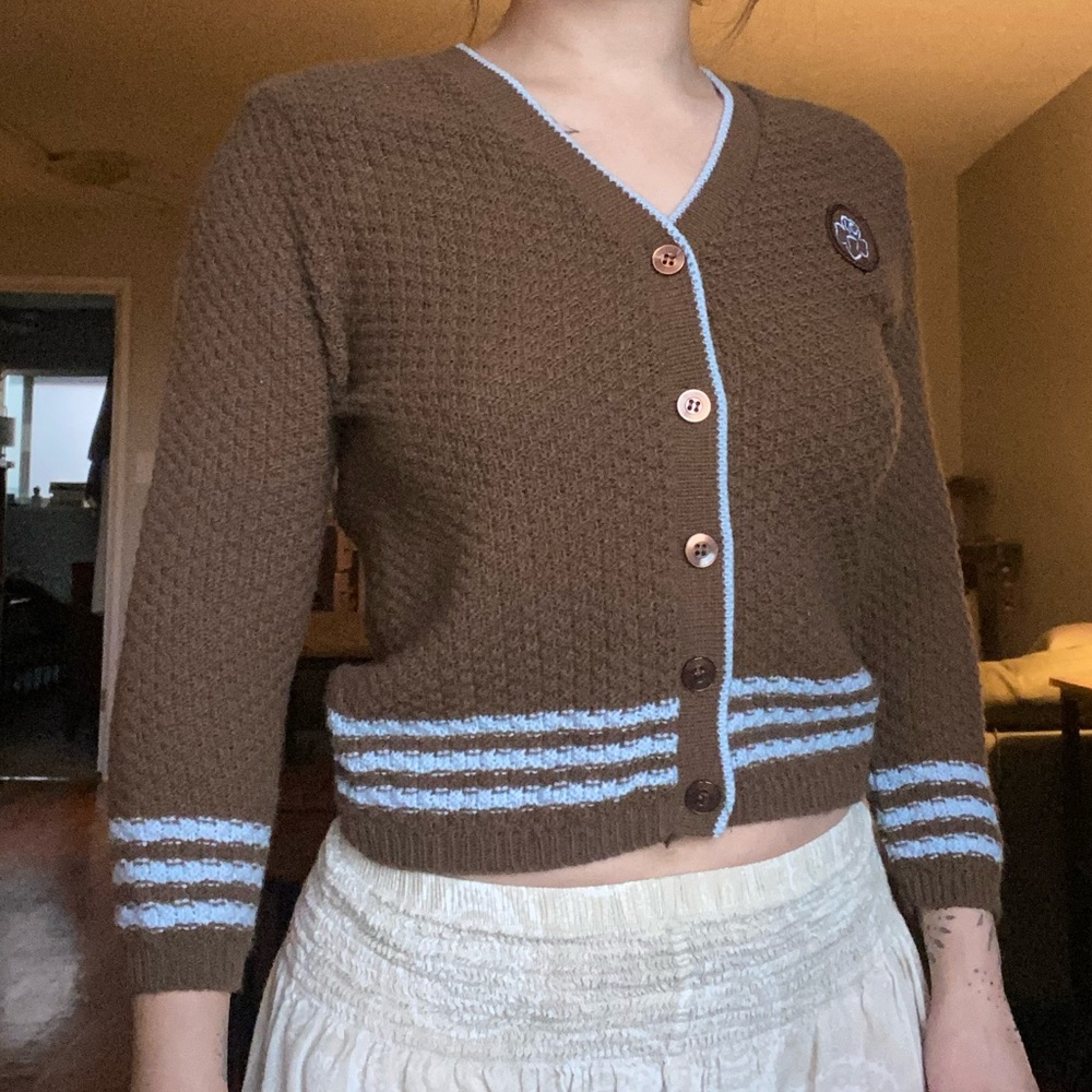 Girl Scout brown cardigan